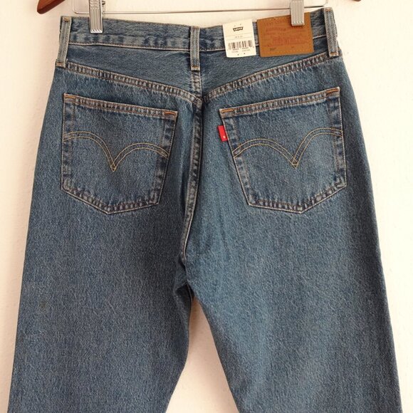 Levi's 501 Jeans Women's Size 28x30 Blue Denim Button Fly Straight Leg - Picture 6 of 12